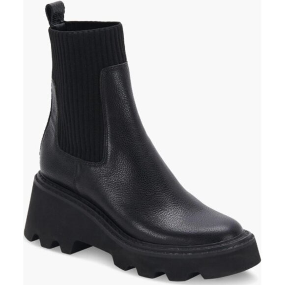 NEW Dolce Vita Hoven H2O Boots. Black Leather. Platform. Waterproof. 7. - Picture 10 of 16